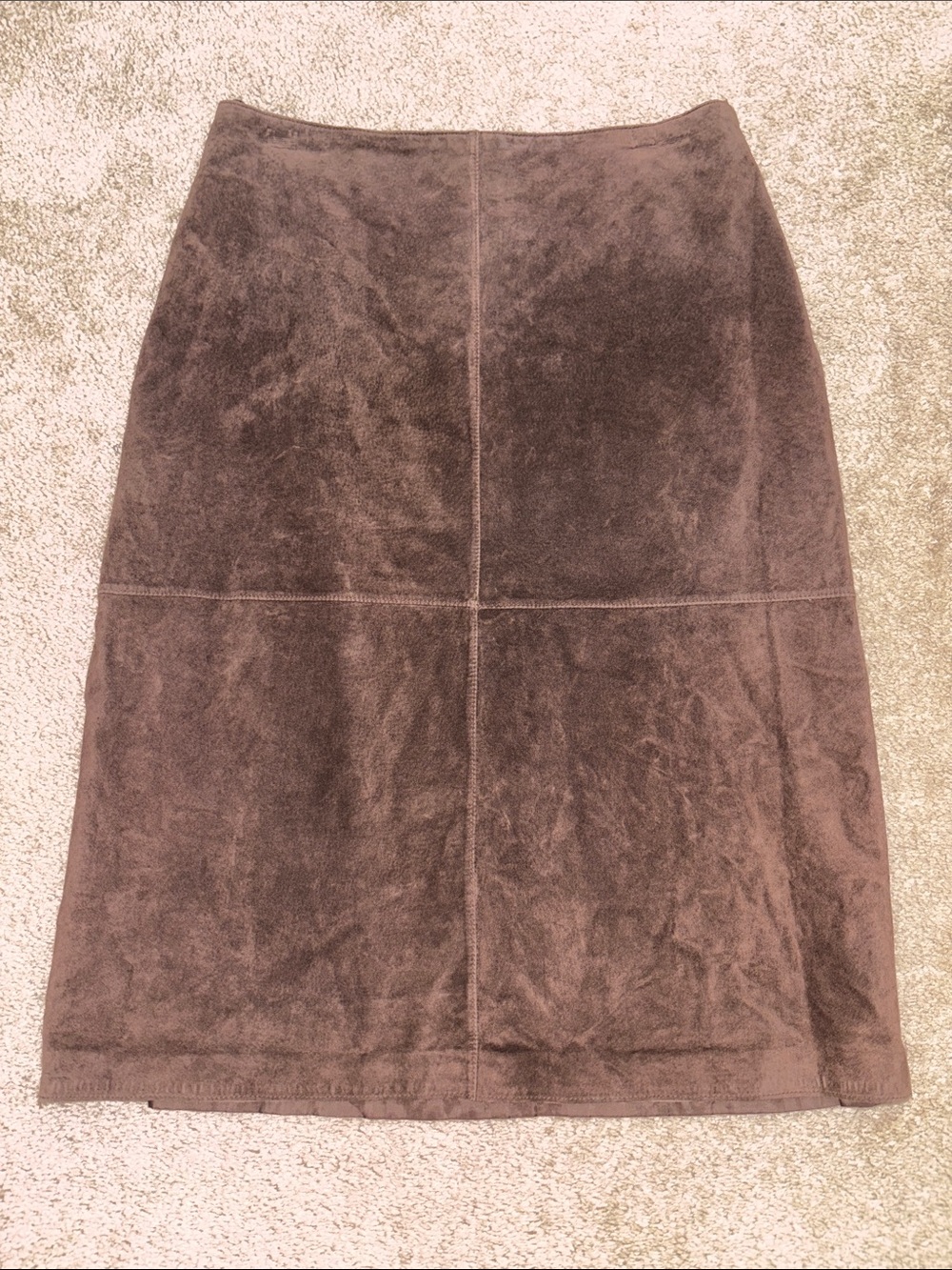 Brooks Women’s Chocolate Brown Suede-Texture Pencil Skirt Size 6